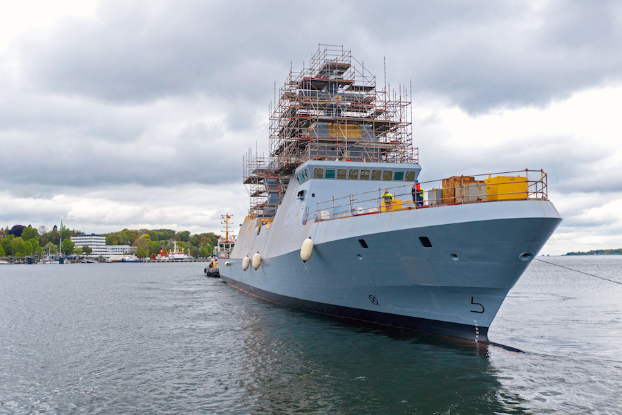 On May 23, 2019, the world’s most modern corvette was named INS Magen at a ceremony in Kiel. This marks another important milestone in the ongoing program of thyssenkrupp Marine Systems as General Contractor to build four next-generation SA’AR-6 class missile corvettes for the Israeli Navy.