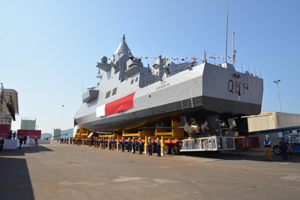 Fincantieri تطلق أول سفينة دورية بحرية للبحرية الأميرية القطرية