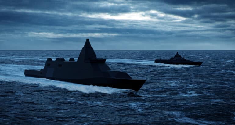Swedish Future Surface Combatant with Visby Corvette.