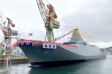 Japan’s MHI Launches Ninth Mogami-Class Multirole Frigate for JMSDF